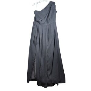 black bridesmaid dress with neck scarf Bandeau Satin Bridesmaid Dress with Neck Tie main image 1